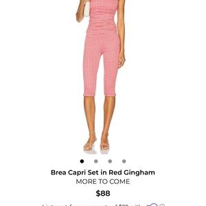 Chic Red Gingham Capri Set